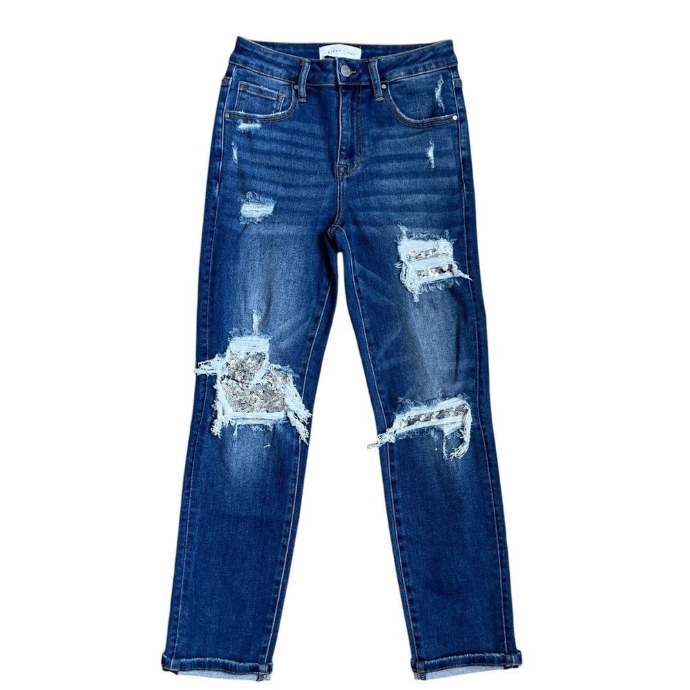 RISEN Stylish Ripped Blue Jeans Size 5/27